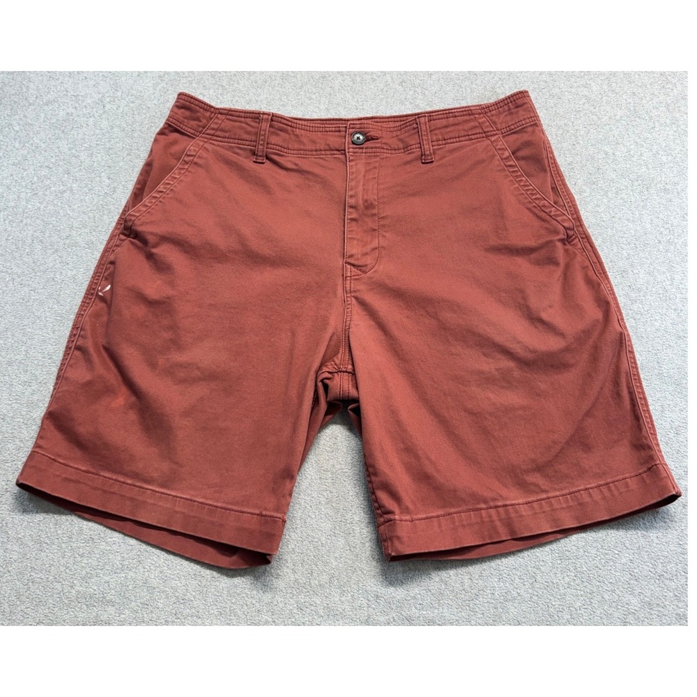 Lucky Brand Flat Front Short Mens 36 Terracotta Red Burnt Orange Chino Casual